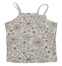 Bílý květinový crop top Peacocks