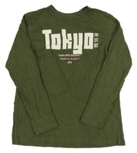 Khaki triko s nápisem Primark