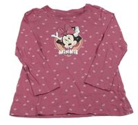 Vínové triko s Minnie a mašličkami Disney 