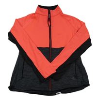 Neonově růžovo-černo-šedá sportovní propínací mikina Decathlon