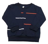 Tmavomodrá lehká mikina s proužky