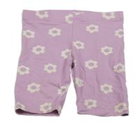 Lila květinové elastické kraťasy F&F