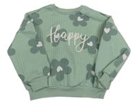 Světlezelená květinová silnější mikina s nápisem George