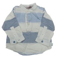 Modro-bílá pruhovaná polo košile