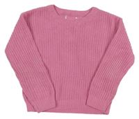 Růžový žinylkový svetr primark