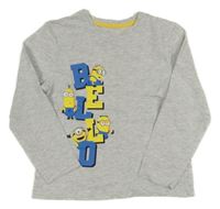 Světlešedé melírované triko s Mimoněm Primark