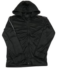 Černá sportovní propínací mikina s kapucí 