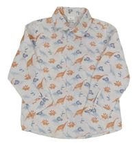 Bílá košile s dinosaury
