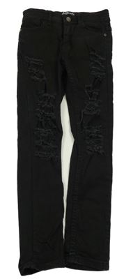 Černé skinny rifle s prošoupáním