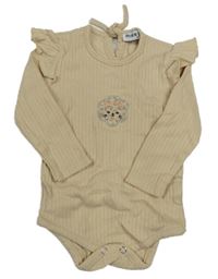 Béžové žebrované body s kočičkou 