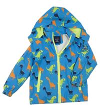 Modrá jarní bunda s dinosaury s kapucí Ljn Uhb