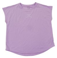 Lila sportovní volné tričko s nápisem H&M