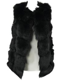 Dámská černá kožešinová vesta Miss Guided