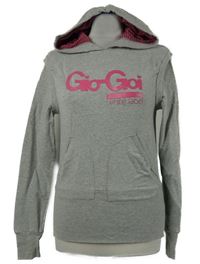 Dámská šedá melírovaná mikina s logem a kapucí Gio-Gio