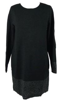 Dámské černo-stříbrné pletené šaty 