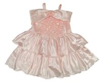 Světlerůžový lesklý žabičkovaný top Little Brooke