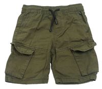 Khaki plátěné kraťasy s kapsami Denim Co.