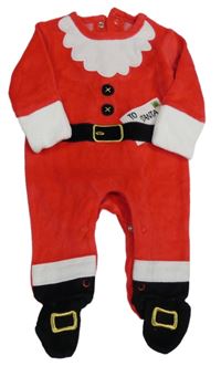 Červeno-bílý sametový overal - Santa Dunnes stores