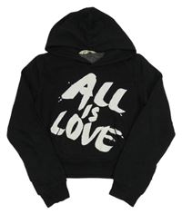 Černá crop mikina s nápisem a kapucí H&M