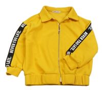 Žlutá lehká bunda s nápisem na rukávu shein