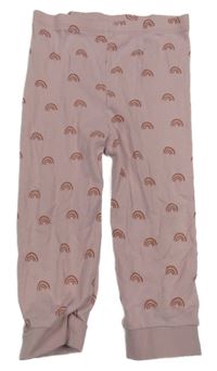 Pudrové pyžamové kalhoty s duhami Tu