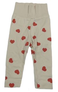 Smetanové tepláky se srdíčky H&M