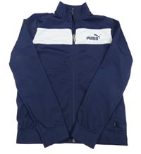 Tmavomodro-bílá sportovní propínací mikina Puma