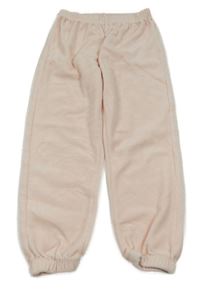 Světlerůžové sametové cuff tepláky 