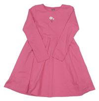 Růžové bavlněné šaty s kytičkou 