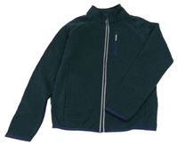 Tmavozelená pletená propínací mikina Lily & Dan