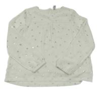 Bílá puntíkatá šifonová halenka Yigga