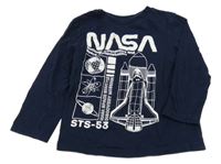 Tmavomodré triko s raketou NASA