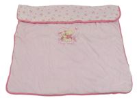 Světlerůžová sametovo/bavlněná zateplená deka s Púem Disney