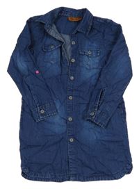 Tmavomodré riflové košilové šaty CoolClub