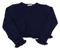 Tmavomodré pletené propínací bolérko 