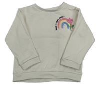 Smetanová mikina s duhou Tu