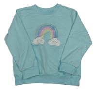 Světlemodrá lehká mikina s duhou Shein