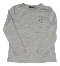 Šedé žíhané thermo triko s mrakem Lupilu