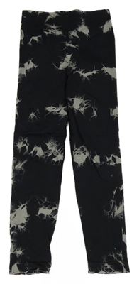 Černo-šedé batikované sportovní legíny 