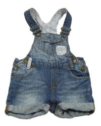 Modré riflové laclové kraťasy H&M