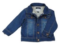 Tmavomodrá tepláková riflová bunda Kiabi 