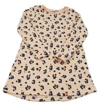 Lososovo-černé vzorované teplákové šaty Lupilu