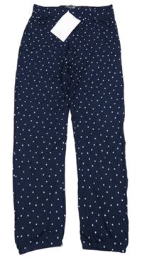 Nové - Tmavomodro-bílé puntíkaté lehké kalhoty Topolino