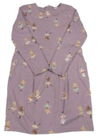 Světlefialové teplákové šaty s myškami H&M