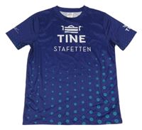 Tmavomodré sportovní tričko s nápisem 