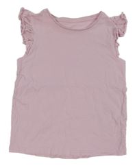 Světlerůžové tričko s volánky Primark