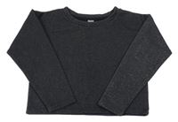 Černá melírovaná oversize mikina 
