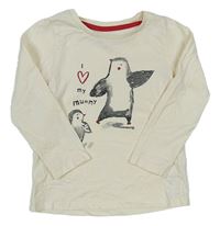 Smetanové triko s tučňáky Nutmeg