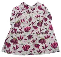 Smetanovo-růžové květované bavlněné šaty F&F