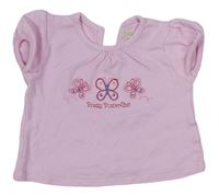 Růžové tričko s motýlky Bhs 